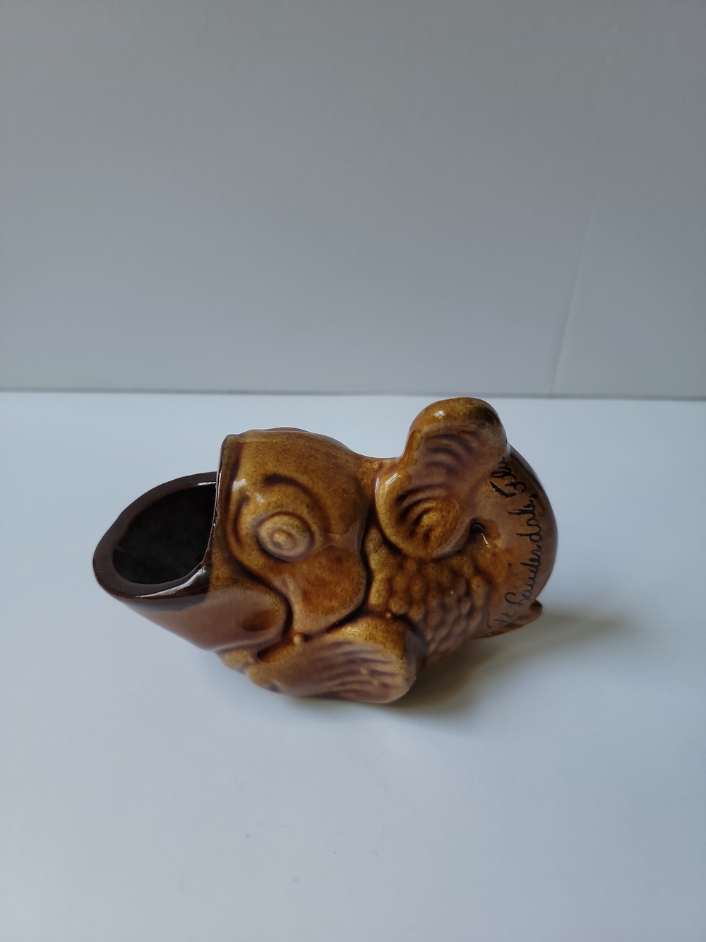 Brown Ceramic Fish Planter - Decorative Home Accent